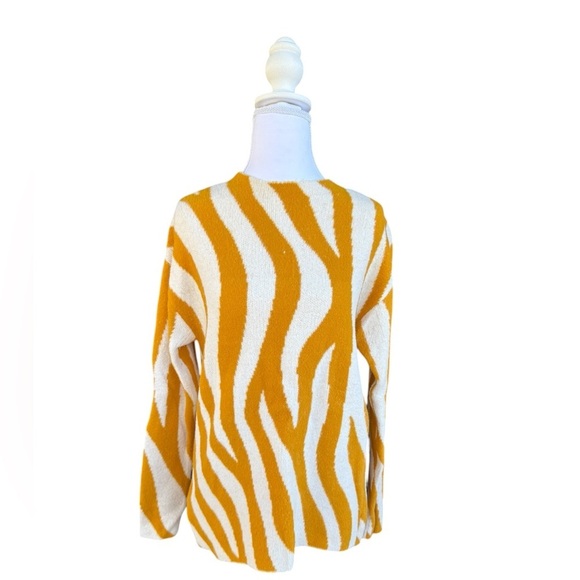 Ann Taylor Sweaters - Ann Taylor Sweater Women's Size XS Pullover 100% Nylon Yellow/White Waves